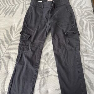 LOFT Charcoal Straight Crop Pants